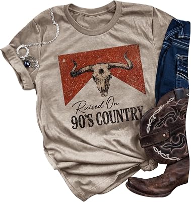 Country Music and Beer Funny Drinking Shirt for Women Summer Vacation T Shirts Vintage Country Shirts Tops